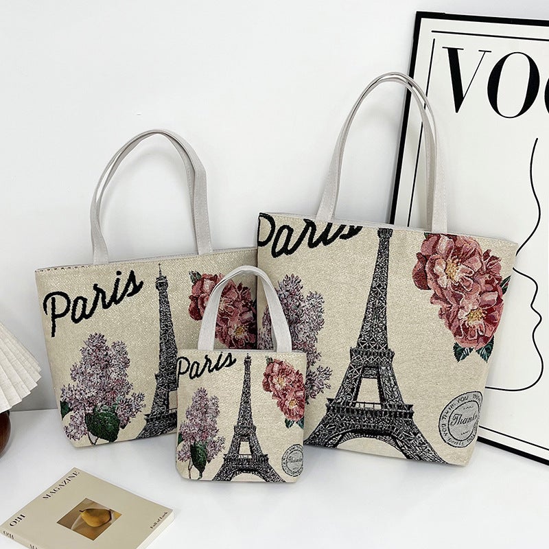Canvas Bag New Tourist Attractions Embroidered Storage Bag Large Capacity Painting Bag Tote Bag Tote Bag - Image 2