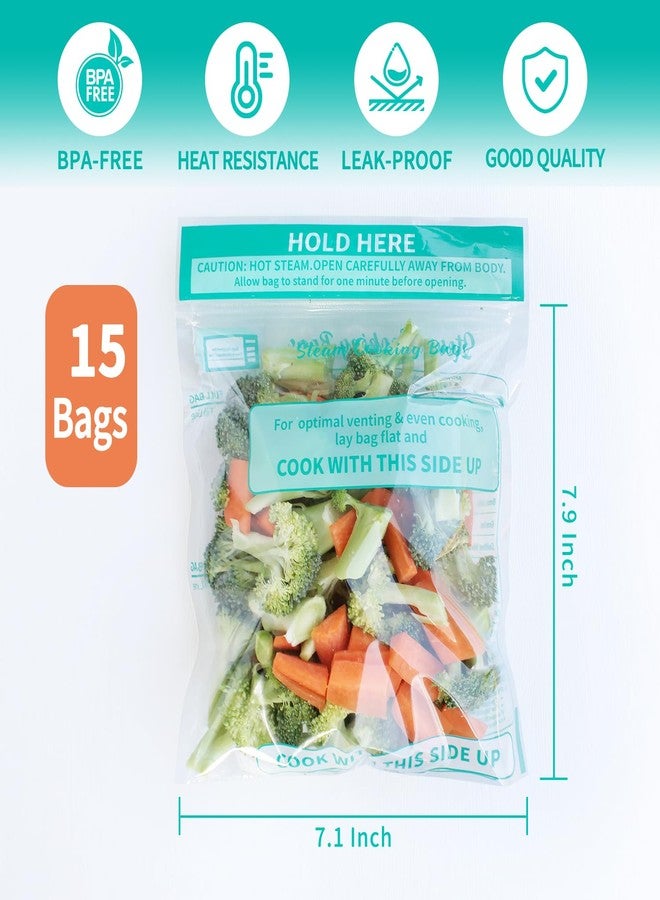WRAPOK Steamer Bags 30 Pack Zip Steam Vegetable Cooking Bag for Potatoes Meat, 7.1 X 7.9 Inches - Image 2