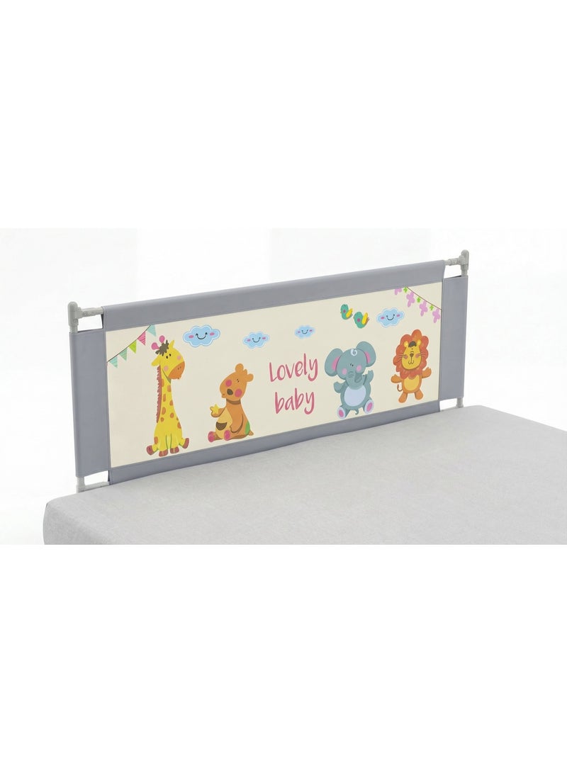 حاجز سرير للأطفال قابل للتعديل 150 سم - حماية من السقوط، تصميم كرتوني، تركيب سهل لجميع الأسرة - Image 3