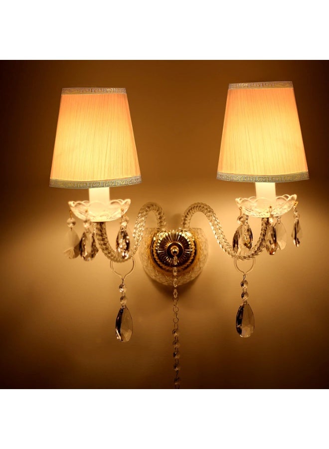 Cobest 6Pcs Chandelier Lamp Shades, Clip-On Metal Frame-Cloth Lampshade Small Pendant Lampshade for Modern European Style Droplight Wall Lamp Candle Crystal Chandelier, Decorate Home Hotel KTV (White) - Image 3