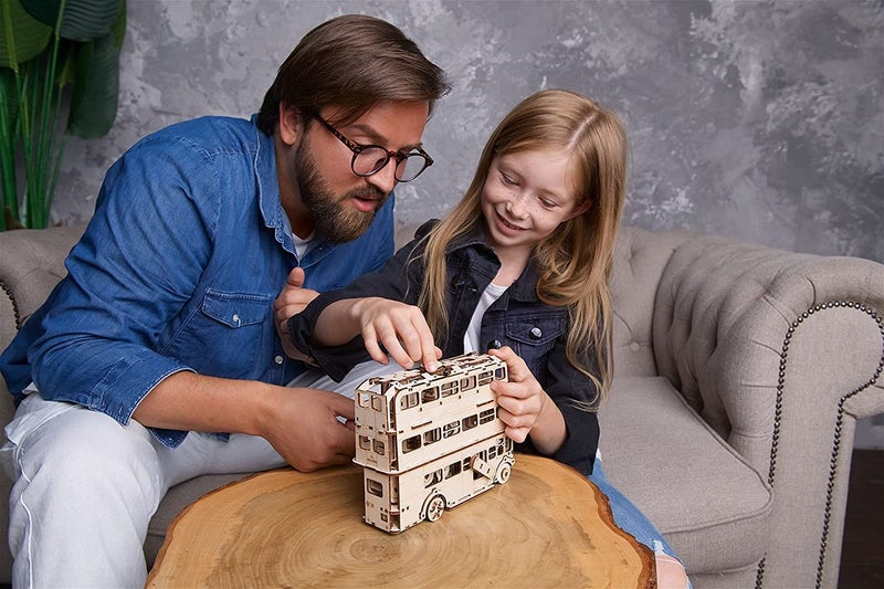 UGEARS Wooden 3D Puzzles for Adults - Harry Potter Knight Bus Wooden Model Building Kits with Spring-Powered Motor â€“ Mechanical Harry Potter Puzzle DIY Crafts for Adults 268 Pcs - Image 3