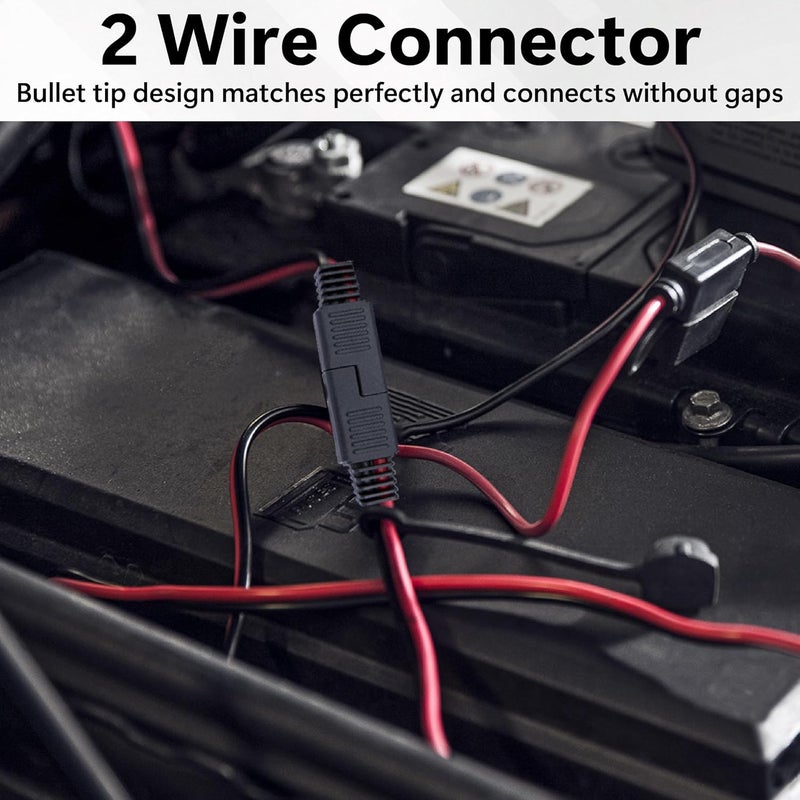 Sixzoo 5 PCS 12" 12 Gauge SAE Connector, 12v Quick Connect Plug, 2 Wire Quick Disconnect Wire Connectors, 2 Pin Quick Disconnect Audiopipe Polarized Wire Harness with Waterproof Caps - Image 4
