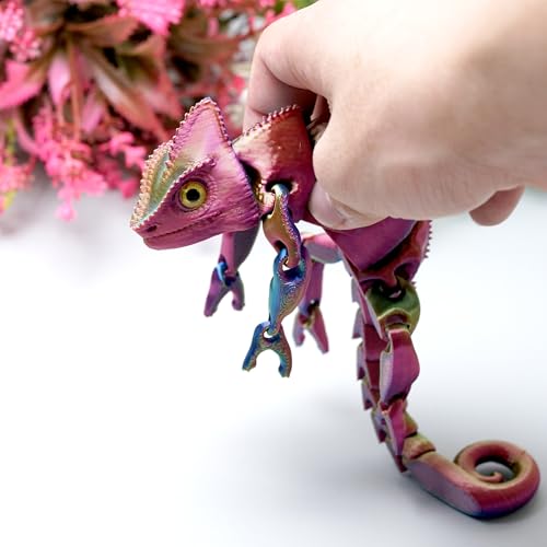 LUYUCUBE 3D Printed LizardGecko with EyesFlexible Realistic Articulated Animal Fidget ToysMystery Figurines GiftsExecutive Desk Dcor and Festival Collectible RBG - Image 1