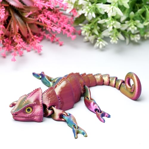 LUYUCUBE 3D Printed LizardGecko with EyesFlexible Realistic Articulated Animal Fidget ToysMystery Figurines GiftsExecutive Desk Dcor and Festival Collectible RBG - Image 5
