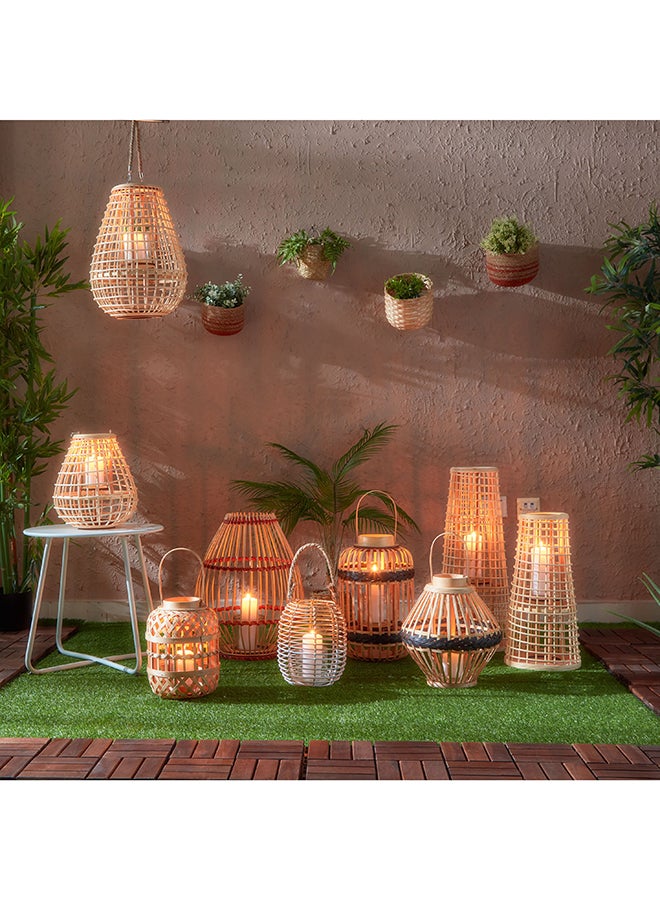 Home Box Deckar Bamboo and Wooden Lantern with Glass Votive 38 x 48 x 38 cm  - Image 5