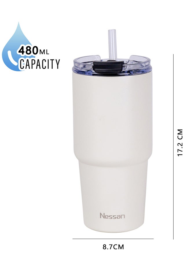 نيسان كوب سفر نسان مزدوج الجدار من الستانلس ستيل معزول بالتفريغ  مل كريمي - Image 4