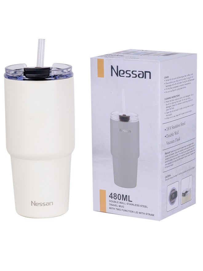 نيسان كوب سفر نسان مزدوج الجدار من الستانلس ستيل معزول بالتفريغ  مل كريمي - Image 3