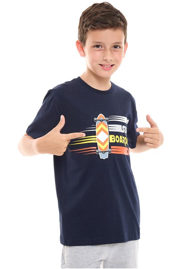 victor and jane - Skate Board Graphic Print T-Shirt and Shorts Set by Styli - Image 1