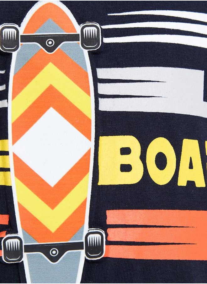 victor and jane - Skate Board Graphic Print T-Shirt and Shorts Set by Styli - Image 1