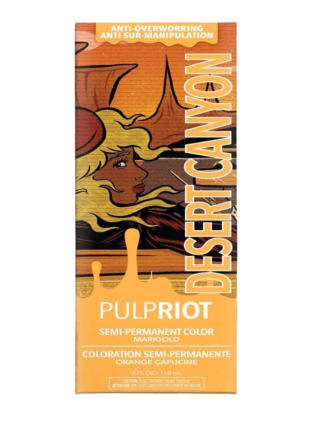 Pulp Riot Semi Permanent Hair Color Desert Canyon – Marigold with Balanced Yellow & Orange Tones, Long-Lasting Vibrancy, Anti-Overworking Formula, Vegan, Conditioner-Based, 4oz Tube - Image 1