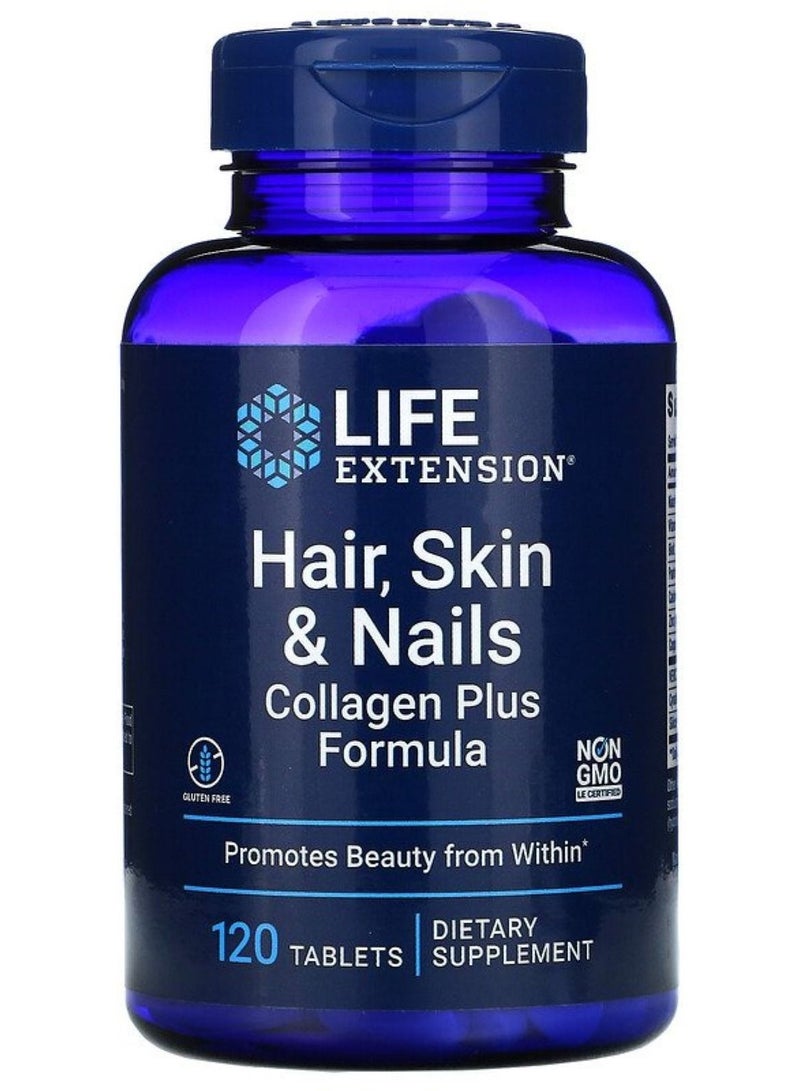 Life Extension Hair Skin And Nails Collagen Plus Formula 120 Tablets
