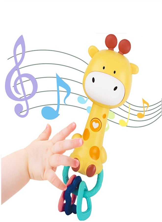 Baby Music Rattles Toy 6-12 Months, Baby Teething Toys with Music and Light, Toddler Learning Toys Sensory Toys Baby Boy Girl Gifts  - Image 1