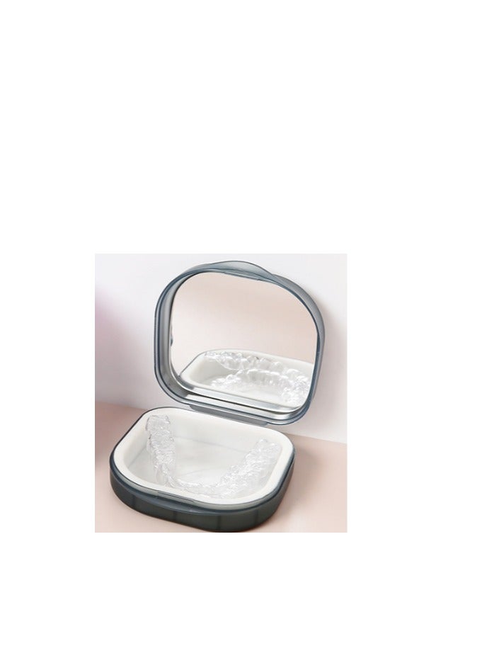 DIOTTI Retainer Case, 2-Pack Orthodontic Mouth Guard Cases with Magnetic Closure, Hinged Lid & Built-in Mirror – Portable Dental Storage Box  - Image 2
