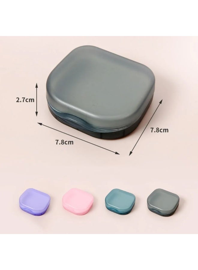 ديوتي علبة طقم أسنان مضغوطة مقاومة للتسرب، مكونة من قطعتين، مزودة بمرآة، وصندوق تخزين للسفر للمثبتات، وواقيات الفم، وأجهزة طب الأسنان، وإغلاق محكم، وفتحات تهوية - Image 5