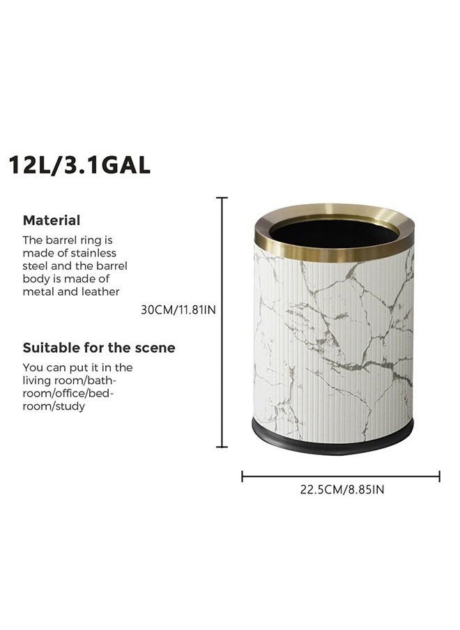 JCB CHIC - Garbage Bin, Bathroom Wastebasket, Plastic Large capacity Trash Can, Living Room Kitchen Bathroom Round Waste Bin 12L - Image 1