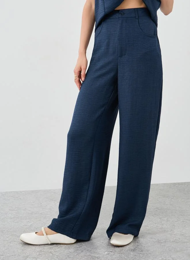 Styli Styli Solid Square Neck Top and Pants Co-Ords