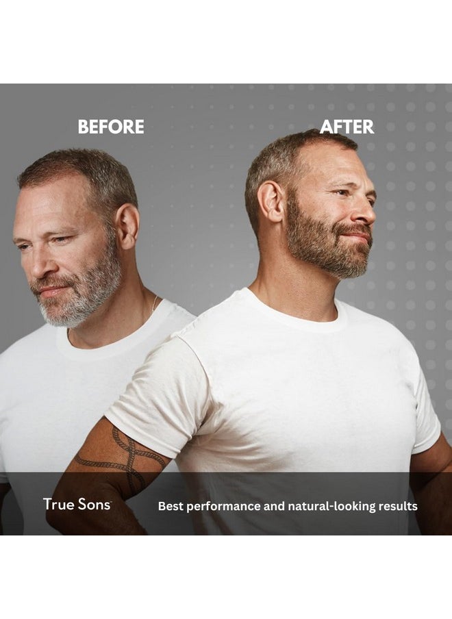 True Sons - Hair Dye Foam For Men Natural Look Effortless, Multiuse Dye Kit With Instant Color Booster Applicator, Ammoniafree Formula For Sensitive Skin, Simpler Hair And Beard Dye (Dark Brown) - Image 1