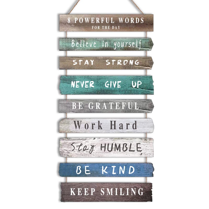 Inspirational Wall Art Decor for Office Wooden Rustic Hanging Motivational Wall Art Decoration Sign Inspiring Positive Quotes Wall Art for Home Living Room Bedroom Bathroom Classroom Gym 12x24