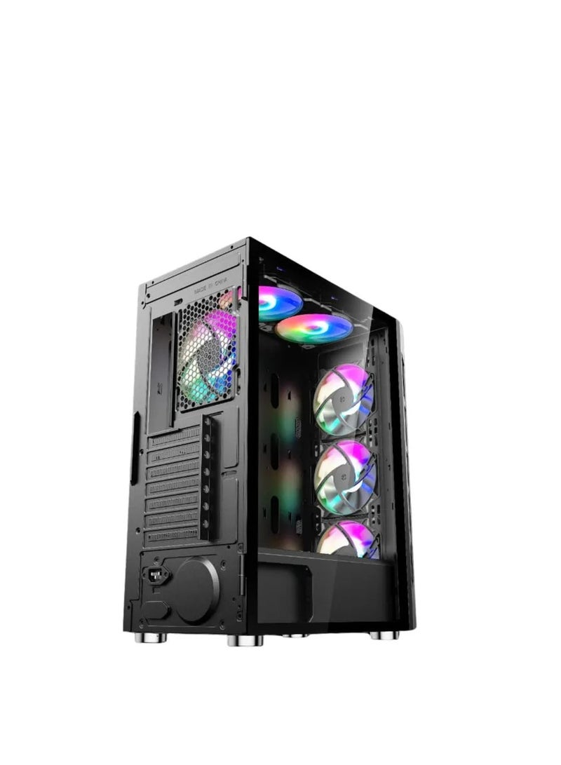 WJCOOLMAN صندوق ألعاب WJ COOLMAN X6 ARGB مع 6 مراوح - أسود - Image 2