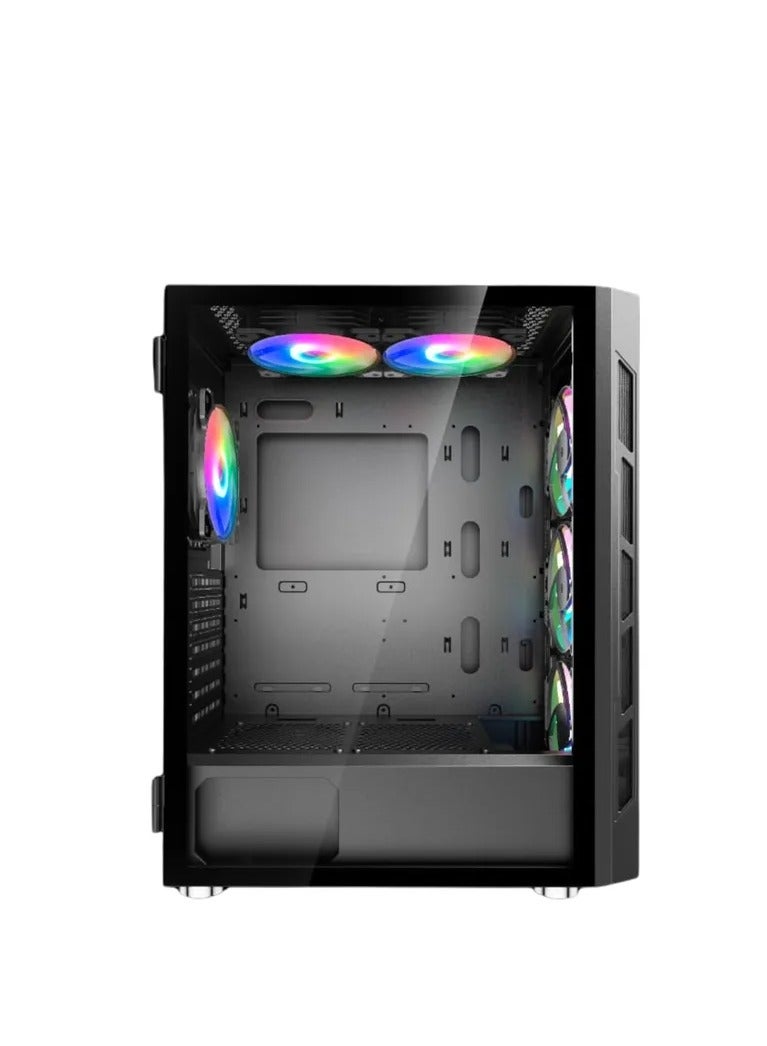 WJCOOLMAN صندوق ألعاب WJ COOLMAN X6 ARGB مع 6 مراوح - أسود - Image 3