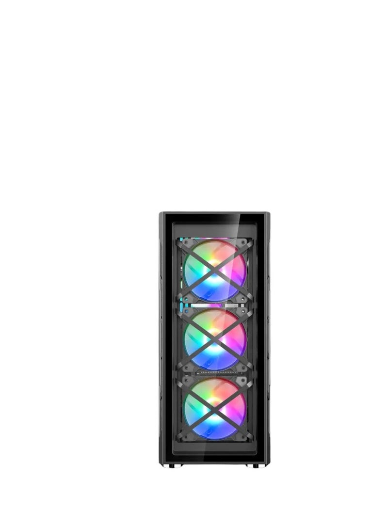 WJCOOLMAN صندوق ألعاب WJ COOLMAN X6 ARGB مع 6 مراوح - أسود - Image 4