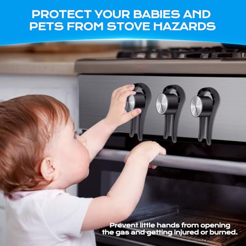 AIRSHOOTER Stove Knob Safety Covers for Child, Gas Stove Knob Locks (5 Pack) - Image 3