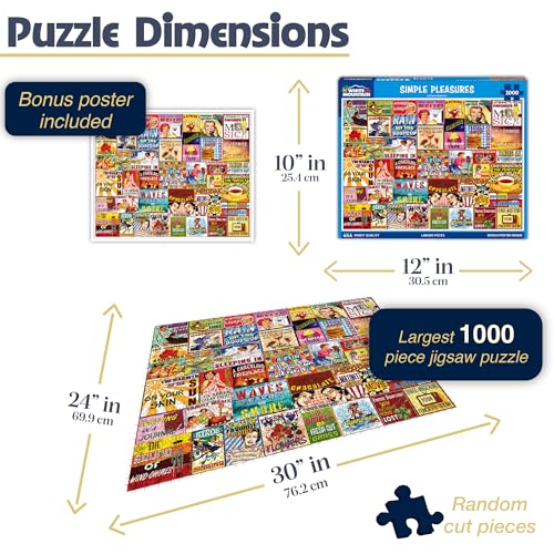 White Mountain 1000 Piece Jigsaw Puzzle Funny Collage Puzzles with Large Pieces Gift for Adults and Family 24x30 Simple Pleasures - Image 5