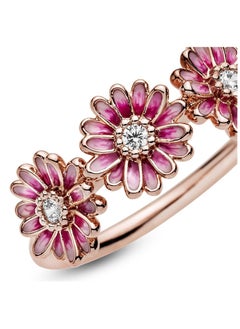 PANDORA Pink Daisy Flower Trio Ring  - Image 3