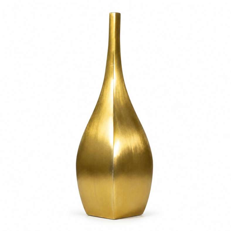 Pan Home Hearth Metal Flute Vase 22x22x84cm - Gold - 112ZAM9900013 - Image 4