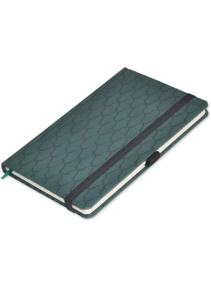 FIS دفتر تنفيذي FIS®، حجم 13x21 سم، 96 ورقة 5 مم مربع مع نافذة PU مرنة تصميم أخضر 1 -FSNBEX5M1321GR1 - Image 1