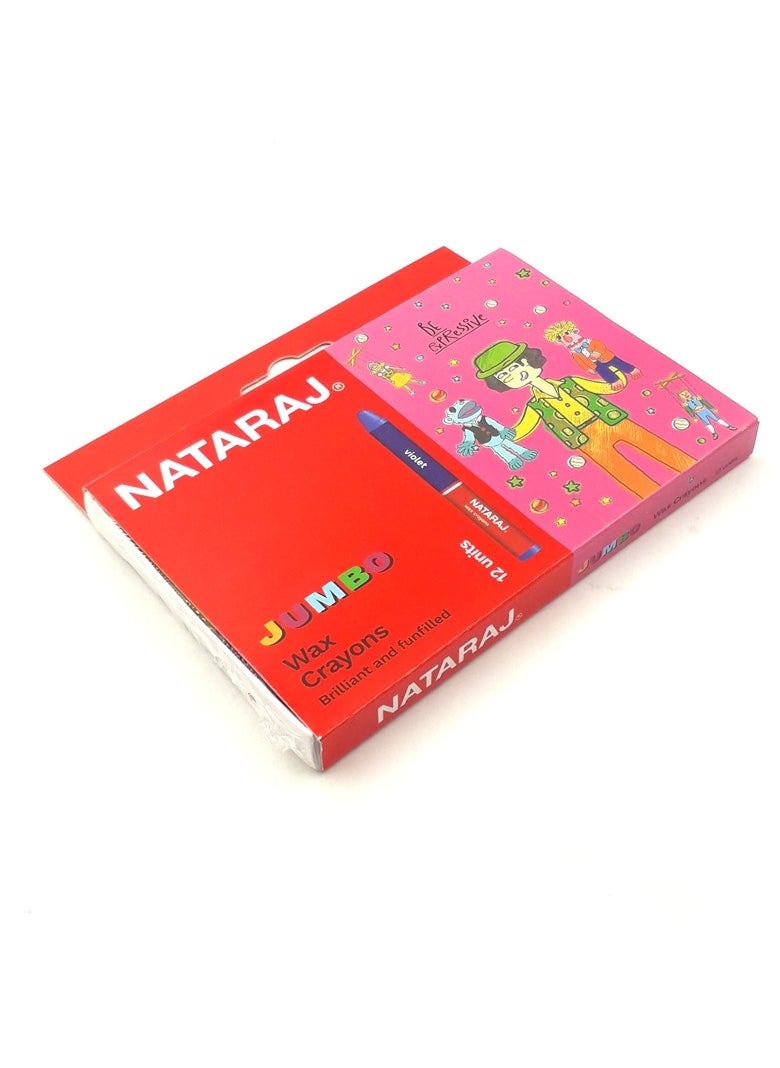 NATARAJ 12-Piece Jumbo Wax Crayons Multicolour  - Image 1