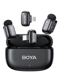BOYA Boya Mini-12 Wireless Microphone for iPhone/Android/PC/Tablets with USB C/Lightning Plug, MFi Certified, Noise Reduction, AI Voice Changer, 30H Battery Life with Charging Case for Video Recording Podcast  - Image 1