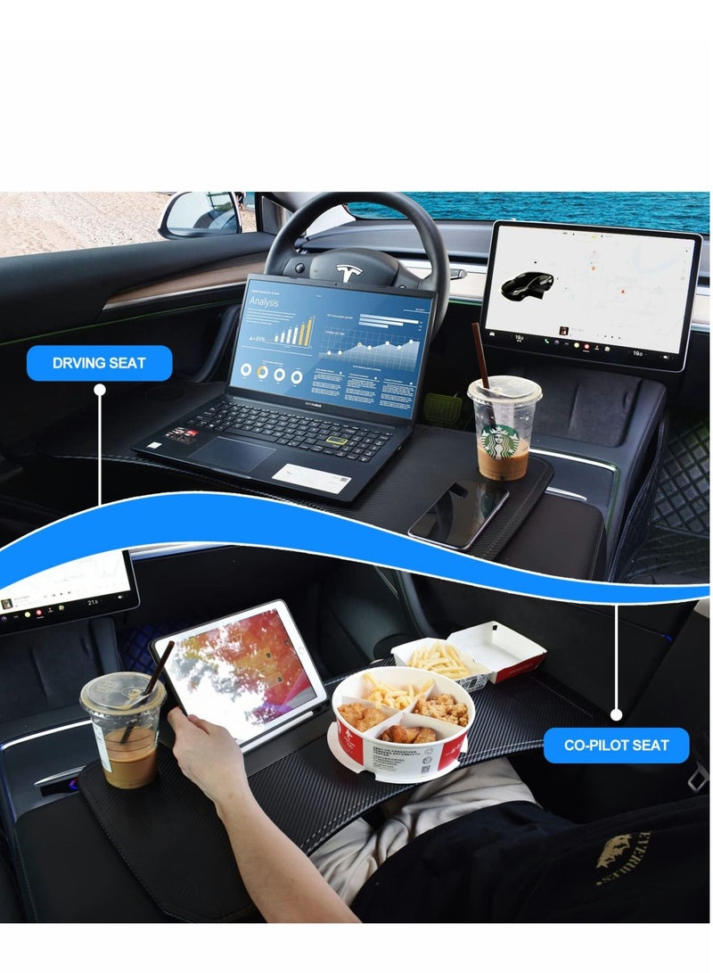 Excefore طاولة كمبيوتر محمول قابلة للطي من Tesla لسيارة Model Y Model 3 للعمل وتناول الطعام أثناء الرحلات البرية والشحن - Image 3
