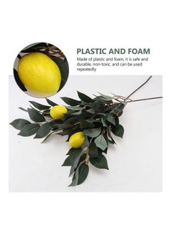 Generic 2-Piece Artificial Lemon Plant Branches Green/Brown/Yellow  - Image 5