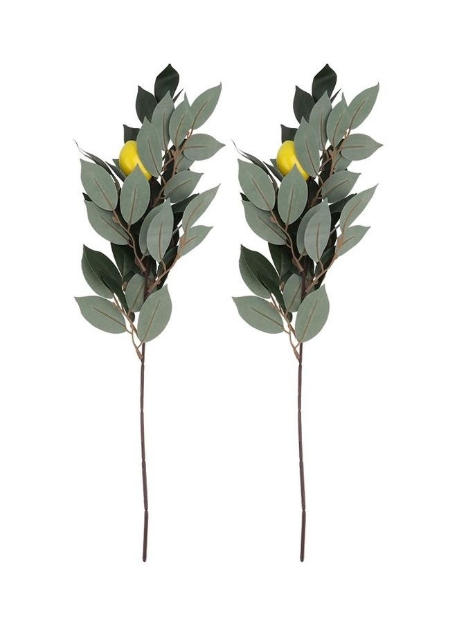 ماركة غير محددة فروع نبات الليمون الصناعي (قطعتين) أخضر/بني/أصفر  - Image 1