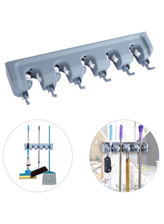 صوجي حامل ممسحة ومكنسة يثبت على الحائط رمادي 33 x 6.5سنتيمتر - Image 1