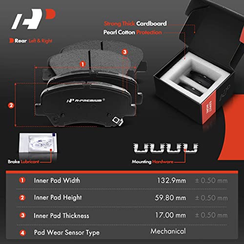 A-Premium 11.02 inch (280mm) Front Vented Disc Brake Rotors + Ceramic Pads Kit Compatible with Select Hyundai and Kia Models - Elantra, Elantra Coupe, Elantra GT, For Veloster, Forte, Forte Koup - Image 3