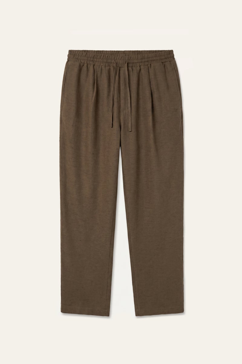DeFacto Green Man Straight Fit Elastic Waist Kaki Trousers Casual - Image 1