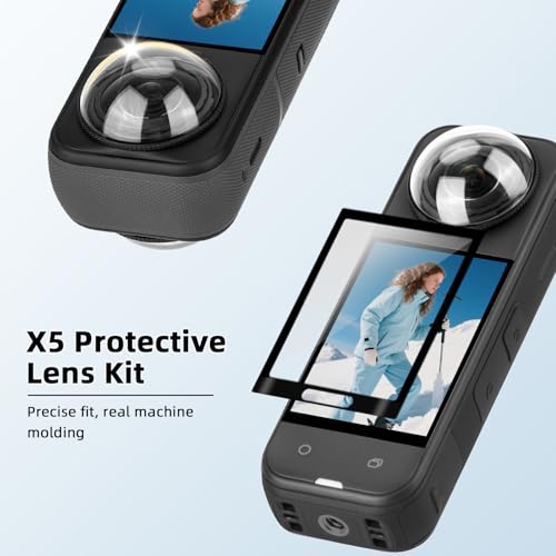 Flymile Insta 360 X5 Premium Lens Guard 2 Pack Screen Protector Accessories Bundle 10H Transparency Tempered Glass Film Lens Cover for Insta360 X5 Protective Kit Antiscratch CameraBubble Free - Image 3