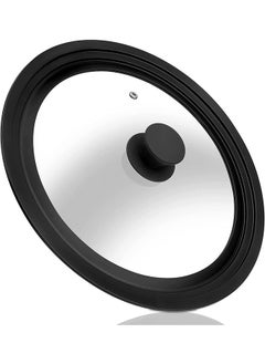 Garlo Universal Lid for Pots, Pans and Skillets - Tempered Glass Lid with Heat Resistant Silicone Rim Fits 24-28 Diameter Cookware, Replacement Lid for Frying Pan and Cast Iron Skillet  - Image 1