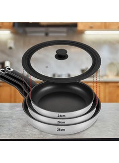 Garlo Universal Lid for Pots, Pans and Skillets - Tempered Glass Lid with Heat Resistant Silicone Rim Fits 24-28 Diameter Cookware, Replacement Lid for Frying Pan and Cast Iron Skillet  - Image 3