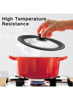Garlo Universal Lid for Pots, Pans and Skillets - Tempered Glass Lid with Heat Resistant Silicone Rim Fits 24-28 Diameter Cookware, Replacement Lid for Frying Pan and Cast Iron Skillet  - Image 4