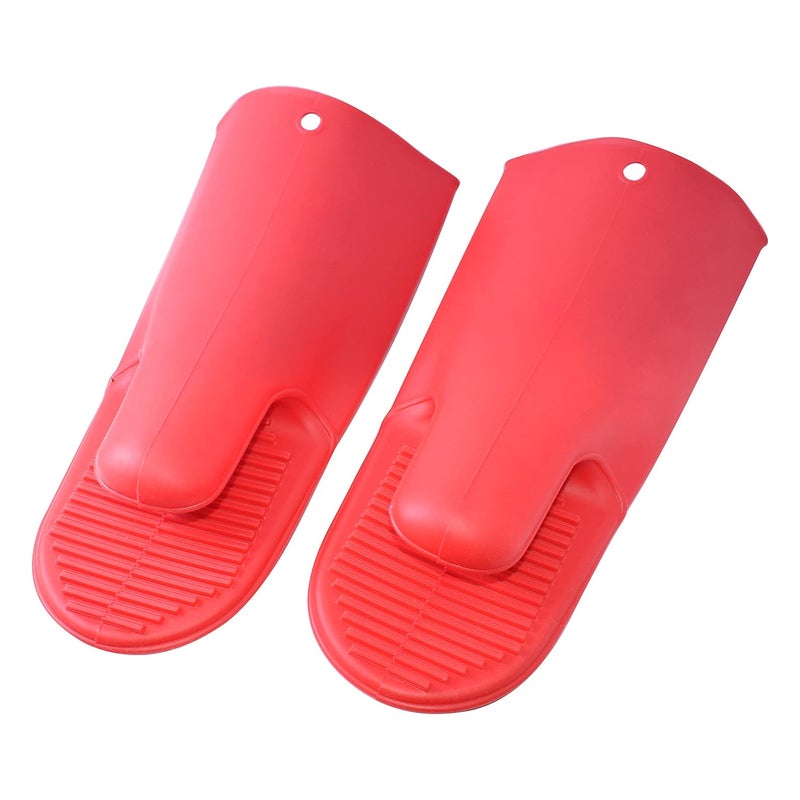 Karp KARP Silicone Heat Resistant Cooking Pinch Mitts Microwave Oven Hand Gloves Oven Mitts Potholders Kitchen Heat Resistant Solution Red  - Image 1