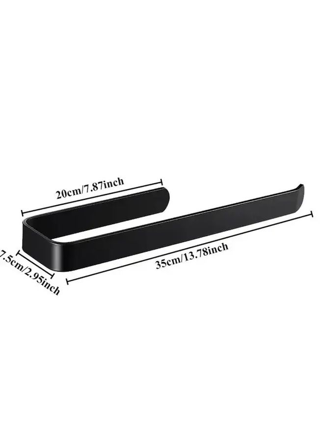 Self Adhesive Plastic Toilet Paper Holder Wall Mounted Black No Drill Installation Durable Rectangular Storage Box Space Saving Bathroom Organizer For Hand Towels Tissues Cleaning Supplies Home Kitchen - Image 3