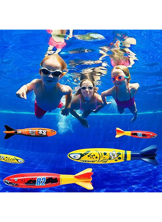 KASTWAVE Dive Torpedo Bandits Pool Toys Underwater Diving Torpedo Bandits Water Games Training Gift Set For Boys Girls And Up 4 Piece Colorful Fun Toy For Pool And Bath - Image 2