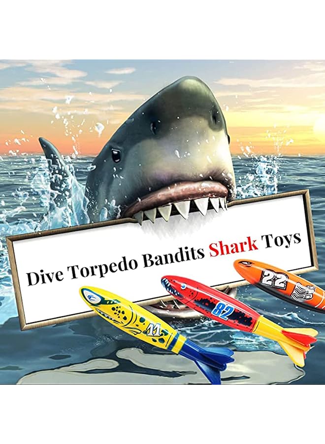KASTWAVE Dive Torpedo Bandits Pool Toys Underwater Diving Torpedo Bandits Water Games Training Gift Set For Boys Girls And Up 4 Piece Colorful Fun Toy For Pool And Bath - Image 5