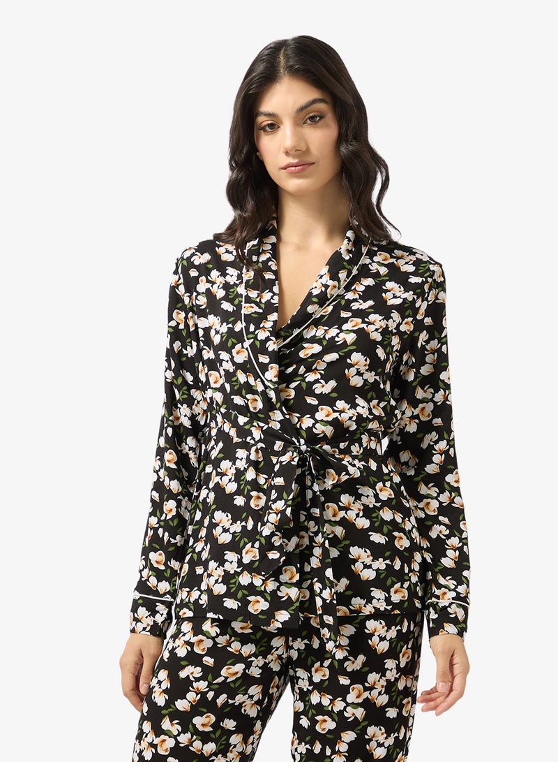 Ginger Floral Button Down Shirt & Pyjama Set - Image 3