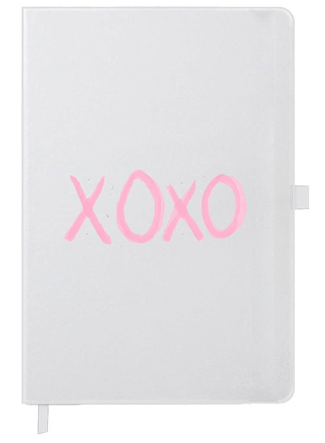 Theodor Designer A5 Thick White Hardcover Notebook Xoxo - Image 1