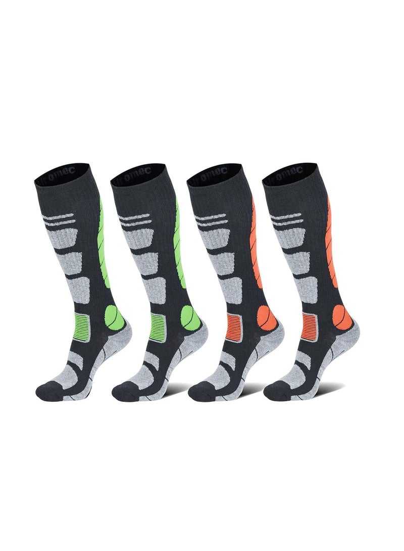 KOWVOWZ 2 Pairs Winter Merino Wool Ski Socks Thermal Knee High Snowboard Sport Socks for Men Women Snow Snowboard Hunting Hiking, Large. - Image 1