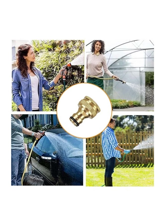 YJ 3 Pieces 1/2 Inch & 3/4 Inch 2-in-1 Garden Hose Quick Connector Brass Quick Hose End Connector Garden Hose Nozzle Connect Kit for Kitchen Garden Outdoor Hose Pipe Tool - Image 5